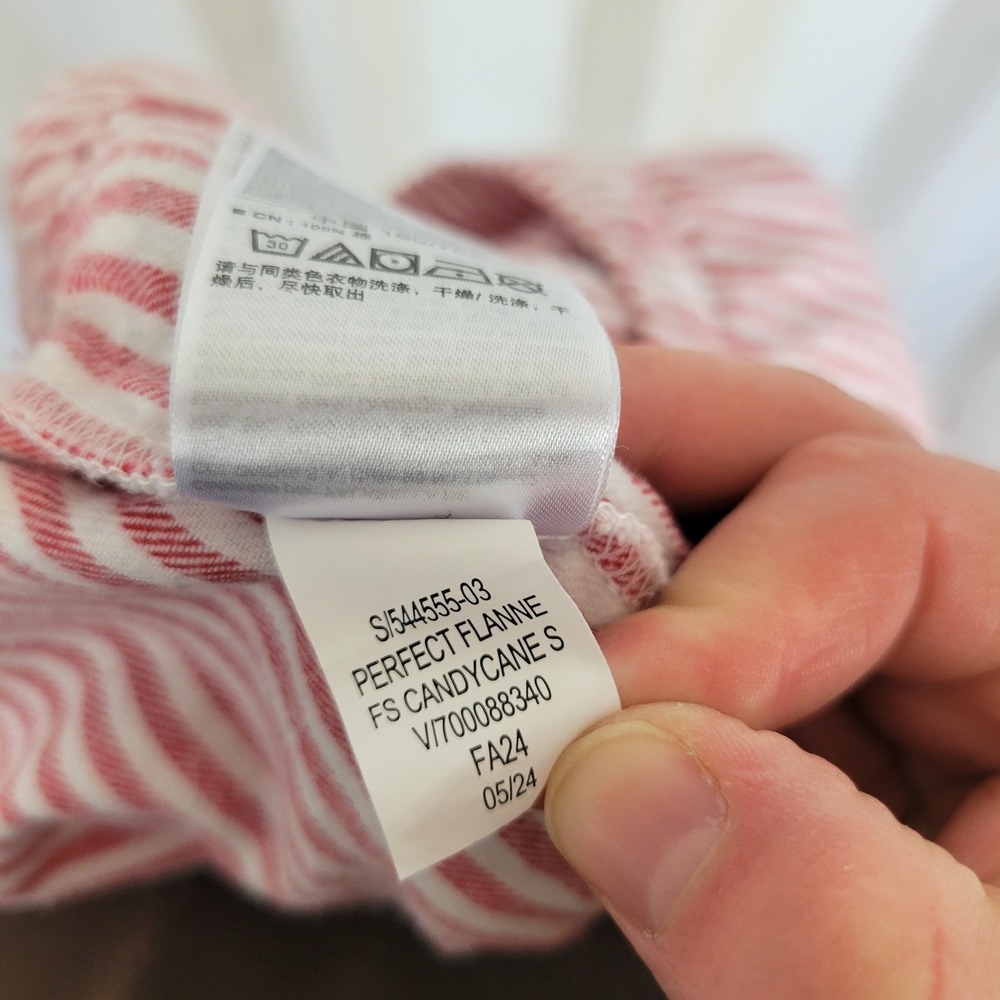 Gap Body 100% Cotton Pull on Pants Striped Size Small Pajamas Pockets Red White - Picture 9 of 11